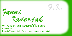 fanni kaderjak business card